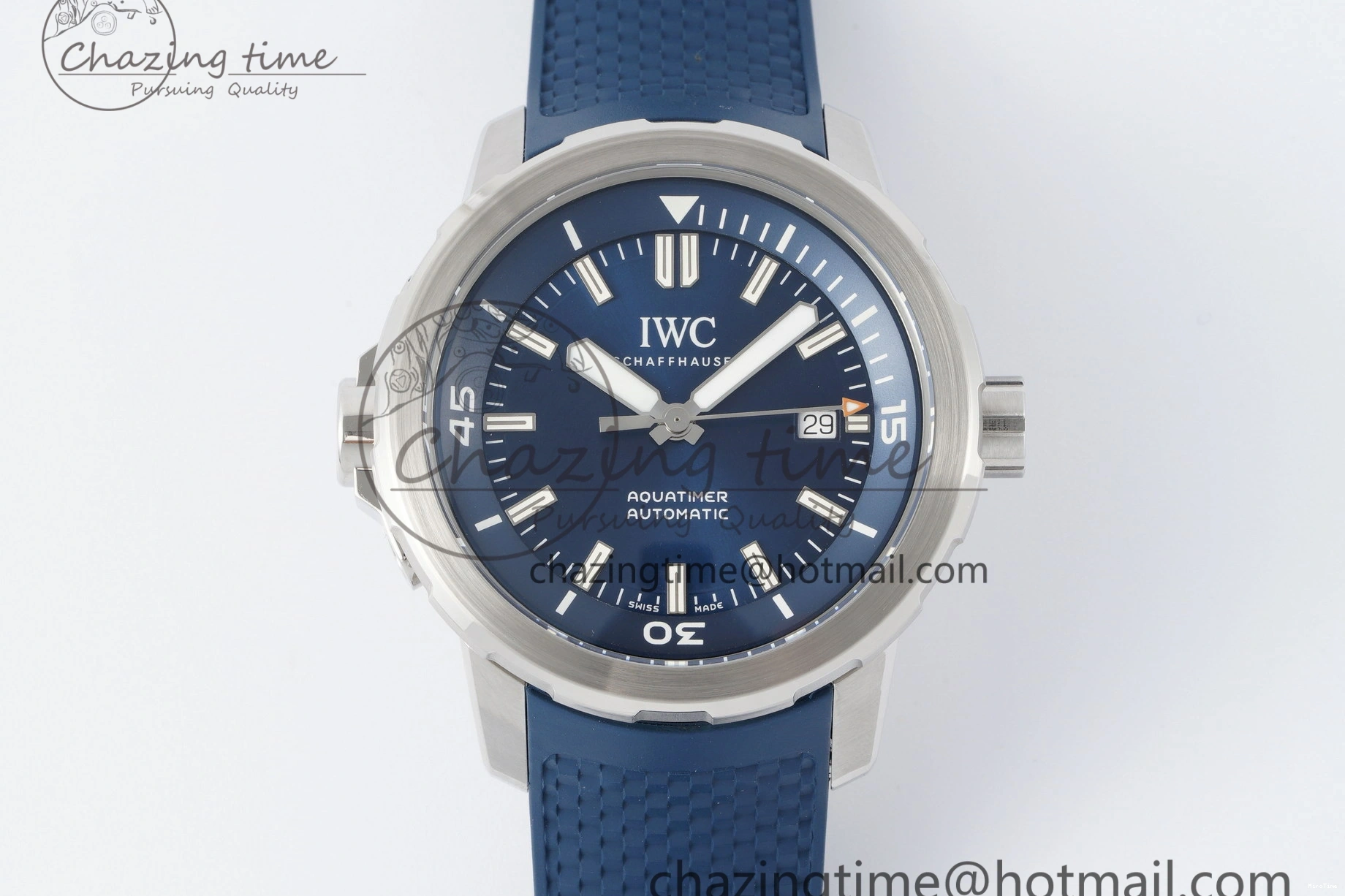 MIROTIME 0106 WellDesigned Aquatimer Automatic SS RSF 1:1 Best Edition Blue Dial on Blue Rubber Strap A 7057
